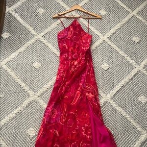 Vici Vibrant Red Floral Maxi Dress